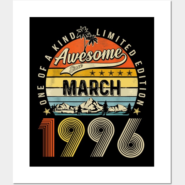 Awesome Since March 1996 Vintage 27th Birthday Wall Art by Marcelo Nimtz